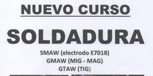 cartel aviso curso de soldadura