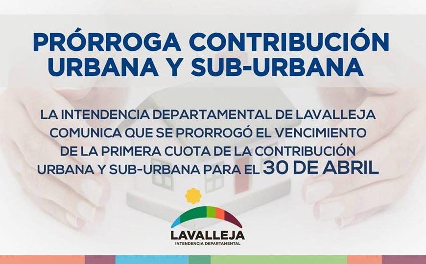 05.04.2019 Vencimiento de la primera cuota de Contribución se postergó para fin de mes