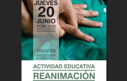 12.06.2019 El jueves 20 de junio se realizará una actividad educativa sobre Reanimación Cardiopulmonar 12.06.2019 El jueves 20 de junio se realizará una actividad educativa sobre Reanimación Cardiopulmonar