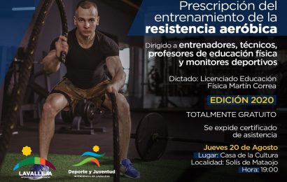 20.08.2020 Hoy en Casa de la Cultura: «Prescripción del entrenamiento de la resistencia aeróbica» 20.08.2020 Hoy en Casa de la Cultura: «Prescripción del entrenamiento de la resistencia aeróbica»