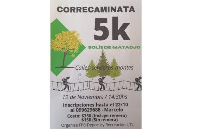 02.11.2021 Este 12 de noviembre se celebrará una correcaminata 5k